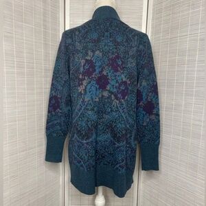 Pendleton Teal Purple 100% Merino Wool Open Cardigan EUC Vintage